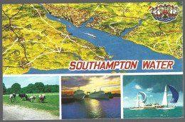 PC Harvey Barton -Southampton Water,multiviews,chevaux,bateaux,voiliers,cartographie .unused - Southampton