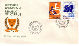 ZYPERN MI-NR. 424-425 FDC MITLÄUFER 1975 EUROPARAT - Lettres & Documents