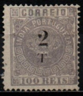 INDE PORT. 1881 SANS GOMME AMINCI-THINNED - Inde Portugaise