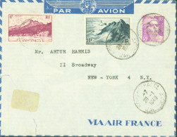 Martinique Par Avion CAD Fort De France 28 1 1949 Affranchissement Mixte YT France N°764 + 811 + Martinique N°237 - Luftpost
