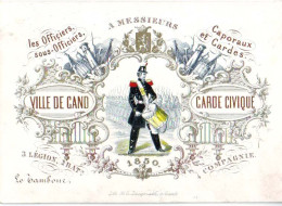 DE 1951 - Carte Porcelaine De Garde Civique De Gand, 3 Legion, 2 Batn, 4 Comp., Imp Jacqmain 1850. - Autres & Non Classés