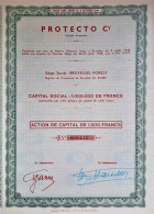 Protecto Cy - Action De Capital De 1000 Francs - 1948 - Bruxelles-Forest - Andere & Zonder Classificatie