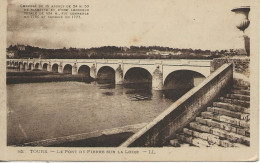 37 - Tours - Le Pont De Pierre Sur La Loire  **CPA Vierge ** - Tours