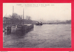 F-75-Paris-956Ph49 La Grande Crue De La Seine, Le Port Des Invalides, Au Verso Pub Bouillon Kub, Cpa BE - Überschwemmung 1910