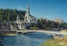 LOURDES, LA BASILIQUE LE GAVE ET LES NOUVEAUX PONTS COULEUR REF 16957 - Lourdes