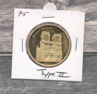 Médaille Souvenirs&Patrimoine : Notre-Dame Vue De Face - Type 2 (couleur Or) - Sonstige & Ohne Zuordnung