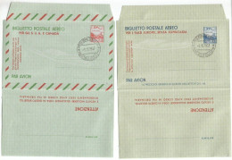 Italia Areogrammi Biglietto Postale Aereo # 1/2 Nuovi L.60 E L.120 - Con Annullo Filatelico Roma 9ott1957 - 1946-60: Poststempel