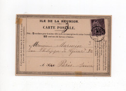 !!! CARTE PRECURSEUR AFFRANCH ALPHEE DUBOIS DE ST DENIS DE LA REUNION POUR PARIS DE 1890 - Alphee Dubois