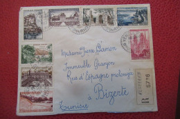 FRANCE  Lettre Recommandée   DU  22 10 1957 De VENELLES Pour BIZERTE ( TUNISIE °) - Briefe U. Dokumente