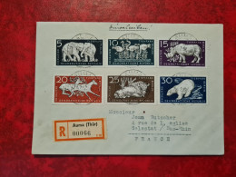 Lettre Allemagne RECOMMANDE AUMA  THUR 1957 DDR DEUTSCHE DEMOKRATISCHE REPUBLIK  N° 276 A 281 TIERPARK - Autres & Non Classés