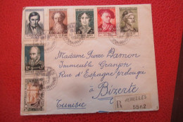 FRANCE  Lettre Recommandée   DU  22 10 1957 De VENELLES Pour BIZERTE ( TUNISIE °) - Brieven En Documenten