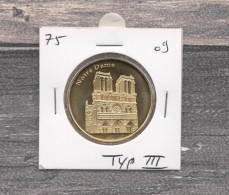 Médaille Souvenirs&Patrimoine : Notre-Dame Vue De Face - Type 3 (couleur Or) - Sonstige & Ohne Zuordnung
