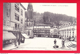 F-88-Plombieres Les Bains-25P65  La Place De L'église, Animation, Quincaillerie, Cpa TBE - Plombieres Les Bains