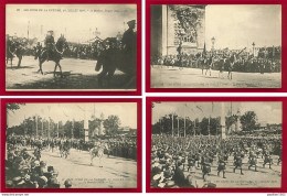 F-75-Paris-931Ph48  Lot De 4 Cpa, Les Fêtes De La Victoire, Juillet 1919, Douglas Haig, Pétain, Ecossais, Pershing - Sets And Collections