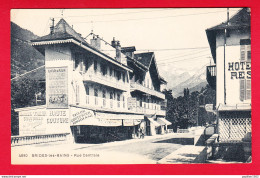 F-73-Brides Les Bains-01P65  La Rue Centrale, Commerces, Voir Nombreuses Pubs, Cpa BE - Brides Les Bains