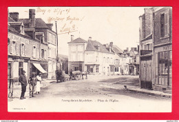 F-36-Neuvy Saint Sepulchre-01P65  La Place De L'église, Commerces, Animation, Cpa Précurseur BE - Autres & Non Classés