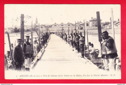 F-49-Angers-48P65  Pont De Bâteaux Du 6ème Génie Sur La Maine, En Face Le Nouvel Abattoir, Voir Cachet Militaire - Angers