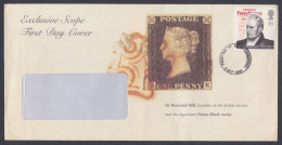 GB Great Britain 1995 Private FDC Sir Rowland Hill, Black Penny, Queen Victoria, First Day Cover - Brieven En Documenten