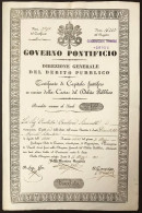 Stato Pontificio GOVERNO PONTIFICIO  CONSOLIDATO ROMANO CERT. DI SCUDI Mf.012 Bis - Bank & Insurance