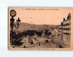 VALENCE : L'Esplanade, Le Pont Sur Le Rhône - état - Valence