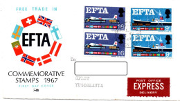 UK, GB, Great Britain, FDC, 1967, Michel 444 - 445, Free Trade In EFTA - 1952-1971 Em. Prédécimales