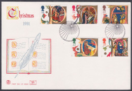 GB Great Britain 1991 Private FDC Christmas, Painting, Religion, Christianity, Christian, Religion, First Day Cover - Brieven En Documenten