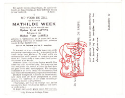 DP Mathilde Week ° Galmaarden 1877 † 1961 X Cyriel Matthys Xx Victor Gabriëls // Timmermans De Paepe - Images Religieuses