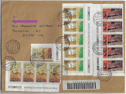 Brazil 1995 Cover From São Miguel Do Oeste To Blumenau 15 Stamp Writer Rubem Braga Eça De Queiroz Flamengo Soccer Team - Covers & Documents