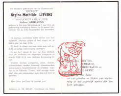 DP Regina Mathilde Lievens ° Sint-Jans Molenbeek 1915 † Ninove 1961 X Arthur Adriaens // Christiaens De Mont - Images Religieuses