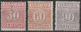 108 - Italia Servizio Commissioni 1913 - Cifra In Un Cerchio N. 1/3. Cert. Todisco. Cat. € 650,00  MNH - Neufs