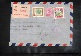 Uruguay 1954 Interesting Airmail Registered Letter - Uruguay