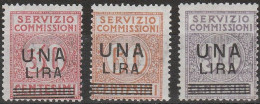109 - Italia Servizio Commissioni 1925 - Soprastampati N. 4/6. Cert. Todisco. Cat. € 800,00. MNH - Mint/hinged
