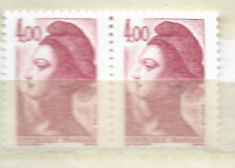 FRANCE N°  2244 4F ROUGE CARMIN TYPE LIBERTE OREILLE SAIGNANTE TENANT A NORMAL NEUF SANS CHARNIERE - Unused Stamps