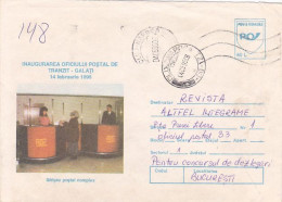 GALATI POST OFFICE INTERIOR, COVER STATIONERY, 1995, ROMANIA - Postal Stationery