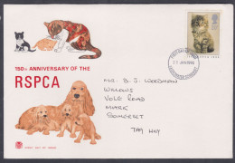 GB Great Britain 1990 Private FDC RSPCA, Dog, Dogs, Cat, Cats, Pet, Pets, Animal, Animals, First Day Cover - Briefe U. Dokumente