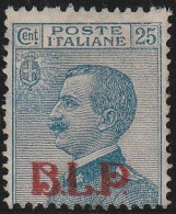 111 - Italia BLP 1921 - 25 C. Azzurro N. 3. Cat. € 560,00. SPL MNH - BM Für Werbepost (BLP)