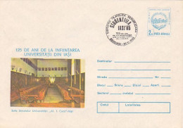 IASI UNIVERSITY ANNIVERSARY, SENATE HALL, COVER STATIONERY, 1985, ROMANIA - Entiers Postaux