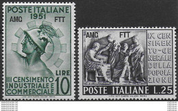 1951 Trieste A Censimento 2v. MNH Sassone N. 133/34 - Unclassified