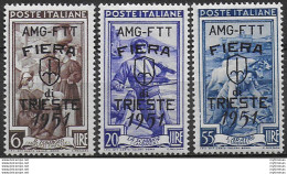 1951 Trieste A Fiera Di Trieste 3v. MNH Sassone N. 121/23 - Ohne Zuordnung