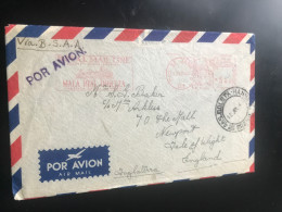 1949 Brasil Machine Franking Cancel Also Post Mark 12 Jul 49 See Photos Very Nice Scarce Cover - Covers & Documents