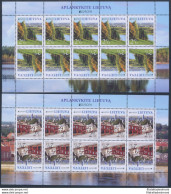 2012 EUROPA CEPT, Lituania, 2 Minifogli Di 10 Coppie, Turismo, MNH** - Other & Unclassified