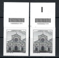 ● 2022 ITALIA ֍ 800° Cattedrale Di Santa Maria Assunta Di Cosenza ● 2 Valori Con Codice A Barre ️● - Codici A Barre