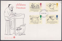 GB Great Britain 1988 Private FDC Children's Literature, Cat, Edward Lear, Book, Stories, Birds Owl Duck First Day Cover - Lettres & Documents