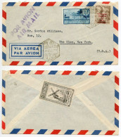 Spanish Guinea 1952 Airmail Cover; Santa Isabel, Fernando Poo To The Glen, New York; 10c. San Carlos Bay & 2p. Franco - Guinée Espagnole