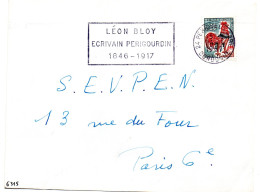 ECRIVAIN / LÉON BLOY = 24 PERIGUEUX GARE 1967 = Flamme Codée = SECAP  = ECRIVAIN PERIGOURDIN 1846-1917 - Mechanical Postmarks (Advertisement)