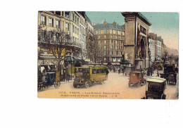 75 - PARIS - Boulevard Et Porte St Denis - Animation Publicité CINEMA TIVOLI - Voiture Autobus - 1378 J H - - Transport Urbain En Surface