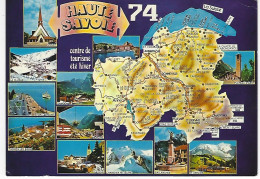 74  - HAUTE SAVOIE - Carte Contour Géographique ( Centre De Tourisme Ete Hiver ) - Sonstige & Ohne Zuordnung