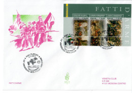 ITALIA 2011 FDC VENETIA CLUB BUSTONE N. 1675/1 E 1675/2 FATTI D'ARME 2 BUSTONI - FDC