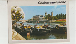 Chalon'sur'Saone 71  Carte Circulée Timbrée Peniches A Quai - Chalon Sur Saone