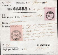 Veneto Austriaco - 1864 - Ricevuta Con Marca Da Bollo Per Totali 32 Kreuzer (7+25) - Lombardo-Vénétie